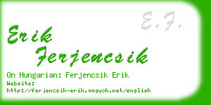 erik ferjencsik business card